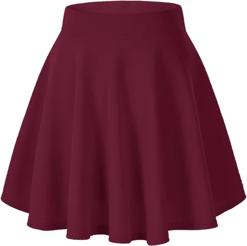 Vista 17 de Urban CoCo Falda básica versátil elástica de estilo patinadora, de corte acampanado, para mujer #13