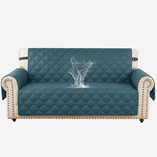 Vista 31 de XINEAGE Funda impermeable para sillón, funda para sofá de 1 plaza con correas elásticas y bolsillos, triple protección antideslizante, lavable