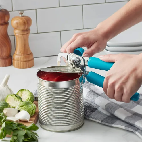 Vista 4 de KitchenAid Abrelatas y abrebotellas multifunción Soft Classic, 8.29 pulgadas, Ocean Drive y tijeras multiusos con funda protectora, 8.72 pulgadas