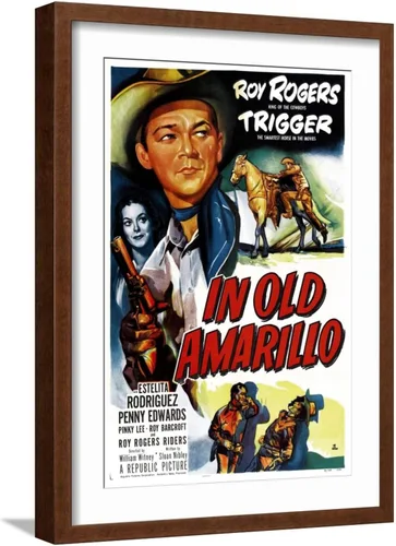 Vista 6 de ART Wall Art Print IN OLD AMARILLO, US poster, from left: Estelita Rodriguez, Roy Rogers, 1951 on White Frame, 16" x 22