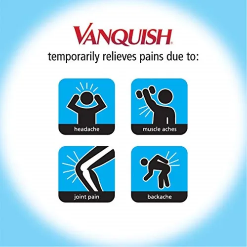 Vista 6 de Vanquish Alivio del dolor de cabeza, acetaminofén, aspirina, cafeína, 100 cápsulas La combinación correcta de dos poderosos analgésicos