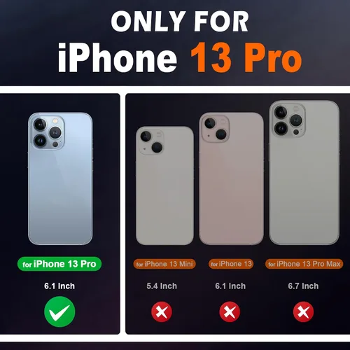 Vista 2 de SHIELDON - Funda tipo cartera de piel auténtica para iPhone 13 Pro de 6.1 pulgadas 2021, color negro Magnetic Closure, RFID Blocking, Credit Card