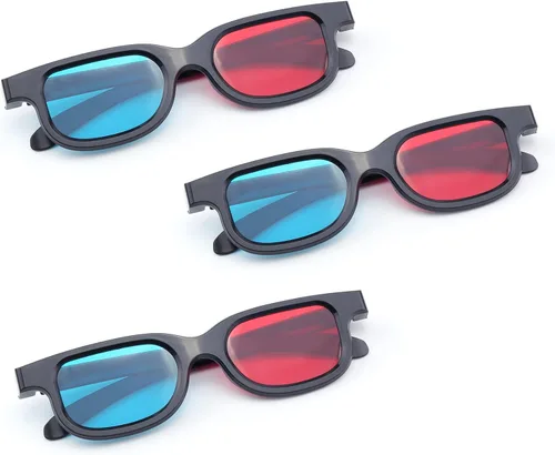 Vista 11 de Othmro Gafas de estilo 3D duraderas, gafas de visión 3D, gafas de juego de películas 3D, gafas de juego de películas rojo-azul, gafas 3D, marco