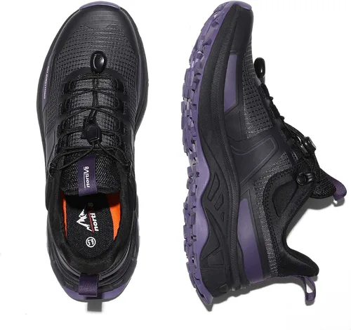 Vista 3 de NORTIV 8 Zapatos de senderismo ligeros para mujer con cordones rápidos para exteriores