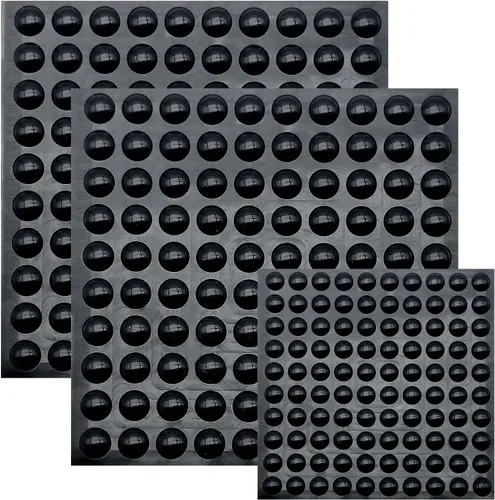 Vista 9 de Paquete combinado de 256 piezas de topes protectores adhesivos transparentes, 2 tamaños, círculo plano, autoadhesivos para amortiguar el sonido