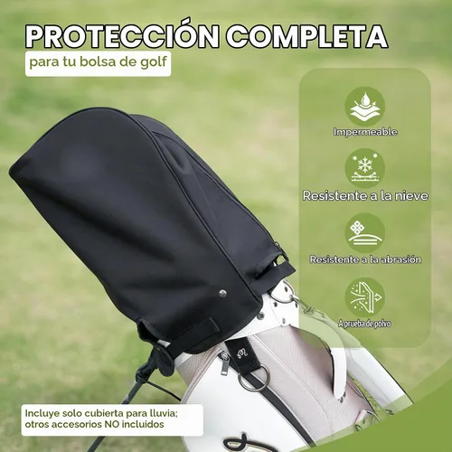 Vista 3 de Cubierta de lluvia para bolsa de golf con capucha impermeable 1680D de nylon a prueba de polvo, ajuste universal con capa de lluvia ajustable