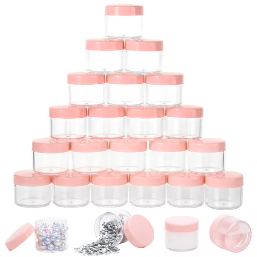 Vista 18 de 100 unidades de 10 g de envases de muestra pequeños con tapas. Frasco de plástico. Frascos cosméticos vacíos. Frascos de maquillaje. Envases