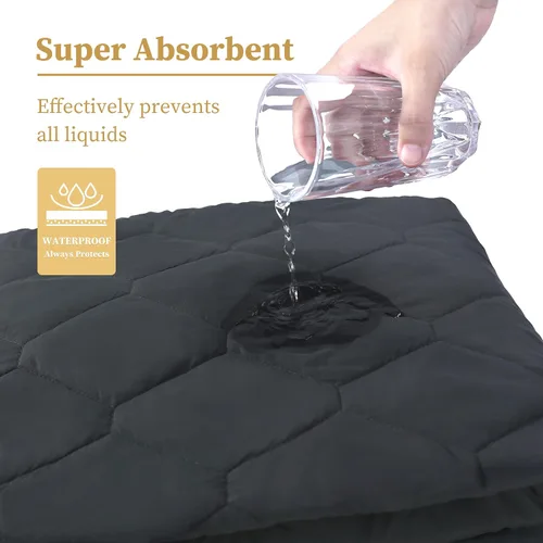 Vista 2 de Safe and Sound Protector de colchón impermeable acolchado tamaño Queen, protector de colchón transpirable, relleno suave de alta calidad, sin ruido