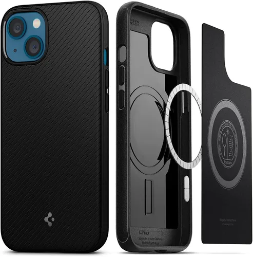Vista 8 de Spigen - Mag Armor - Funda compatible con MagSafe diseñada para iPhone 13 Pro (2021) - color negro mate