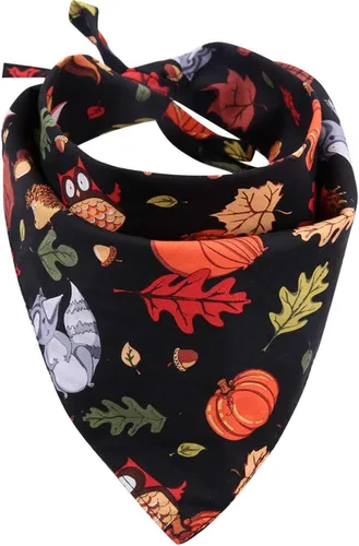 Vista 10 de Bandana de Acción de Gracias para perro, otoño, reversible, triangular, baberos, bufanda, accesorios para perros, gatos, mascotas, pequeño