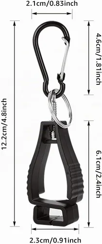 Vista 2 de Glove Clips for Work Glove Holders, Glove Holder Clip Gloves Clip for Construction Negro
