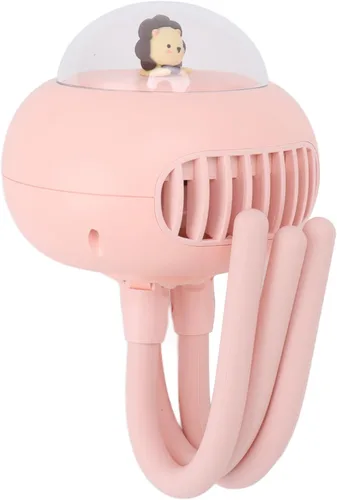 Vista 2 de Baby Stroller Fan, Portable Battery Operated Small Fan with 4 Speed Flexible Bladeless Design, for Camping Travel Stroller