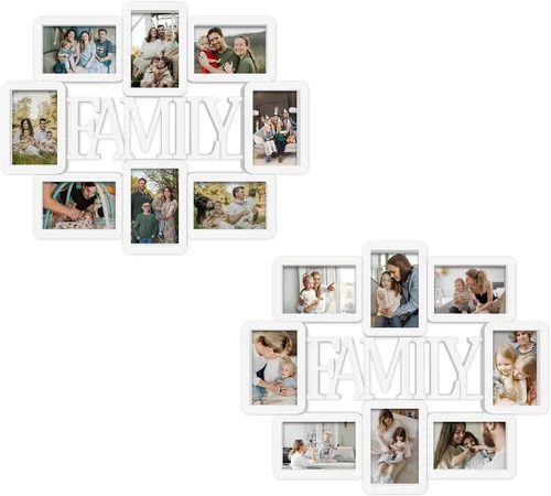 Vista 8 de Jerry & Maggie Marco de fotos familiar de 8 aperturas de 4 x 6 marcos para decoración de pared familiar, marcos de fotos de PVC para galería