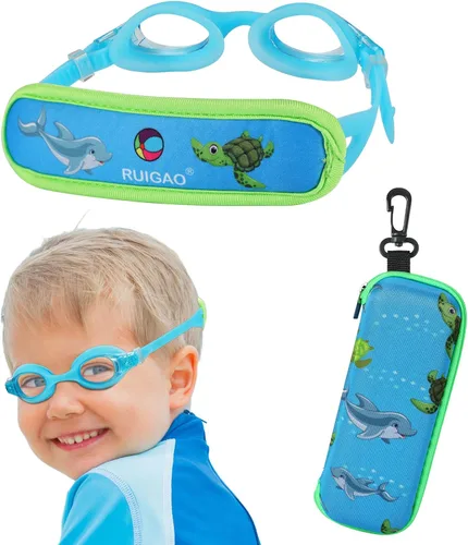 Vista 31 de Gafas de natación para niños de 2 a 6 años, gafas para niños sin jalar el cabello, gafas para niños con banda para la cabeza acolchada