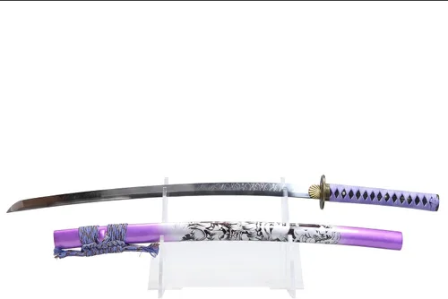 Vista 9 de Shinogi-zukuri Espada Katana hecha a mano de pulido de arcilla templada, espada samurái japonesa real (espada completa), Catanas Japonesas Reales