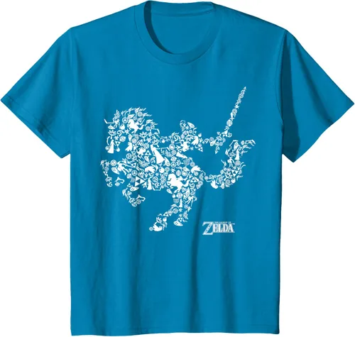 Vista 7 de The Legend of Zelda Camiseta con diseño de símbolos de caballo Azul Marino