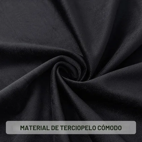 Vista 6 de Furniliving Silla decorativa de terciopelo para sala de estar, cómoda silla tapizada de barril con respaldo, silla de maquillaje negra de mediados