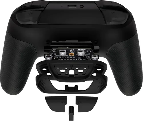 Vista 16 de eXtremeRate Back Buttons Attachment for Nintendo Switch Pro Controller, Clear Black Back Paddles Programable RISE4 Remap Kit for Switch Pro