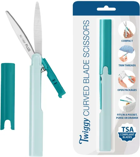 Vista 14 de Plus Tijeras Compactas Estilo Bolígrafo Twiggy con Tapa, Blanco