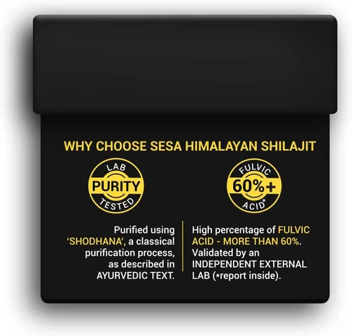 Vista 9 de sesa Resina Shilajit del Himalaya 100% ayurvédica, 50 porciones de 400 mg que ayuda a aumentar la fuerza, más de 85 oligominerales, resistencia e