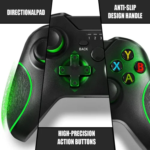 Vista 5 de Moofahom Controlador inalámbrico para Xbox One, Gamepad mejorado de 2.4 GHZ, compatible con Xbox OneOne SOne XSeries XSElitePC con sensor