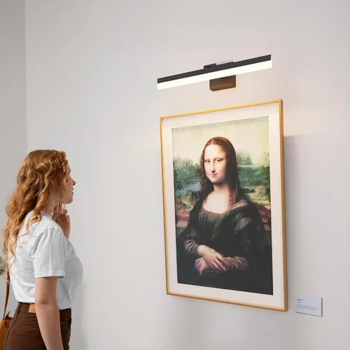 Vista 6 de ZAGO Lámpara de tocador de baño de 24 pulgadas sobre el espejo, LED moderna y rotacional montada en la pared, ajustable, cableada, con cable