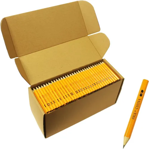Vista 6 de SKKSTATIONERY Lápices de media longitud con tapas de borrador, lápices de golf, 4 pulgadas, aula, banco - #2 HB, hexagonal, preafilado, regreso a