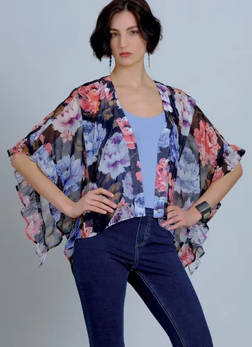 Vista 3 de McCall's M8000ZZ - Cárdigan holgado para mujer, patrones de costura, tallas 4-14, color blanco