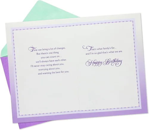 Vista 2 de Hallmark Tarjeta de cumpleaños para hermana (So Glad We're Family)