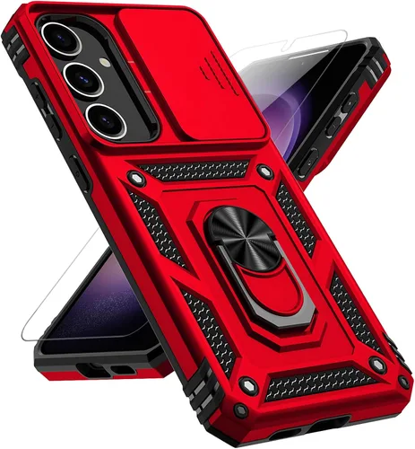 Vista 11 de Funda para Samsung Galaxy S25 Plus con cubierta deslizante para cámara, protector de pantalla HD [probado contra caídas de grado militar] soporte