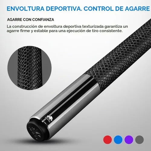 Vista 5 de RHINO Nebula 2 Low Deflection Carbon Pool Cue - Sport Wrap Gris-Carbón