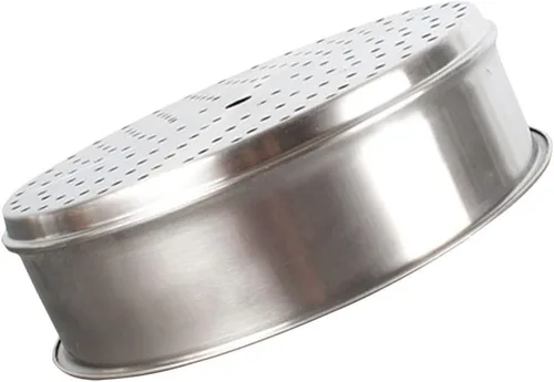 Vista 3 de Olla para verduras de acero inoxidable Dim Sum 11.8 in cesta de metal para cocinar al vapor Dim Sum bollos Verduras Pescado y Arroz Cesta de acero