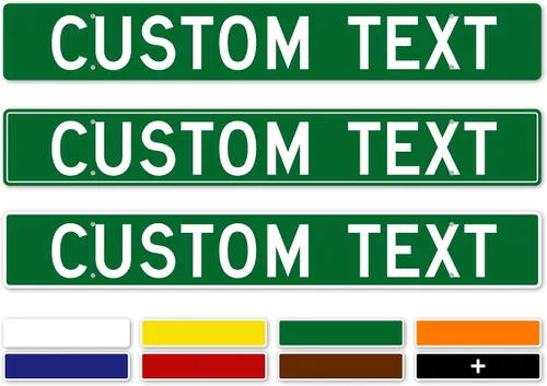 Vista 14 de My Sign Center - Letrero de calle personalizado, 8 colores, opción reflectante, montaje de 4 x 18 pulgadas, grueso libre de óxido, fabricado