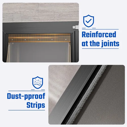 Vista 5 de Puerta para perro XL para pared, puerta de perro extra grande totalmente de aluminio, puerta de servicio pesado para mascotas, fácil de instalar, 2