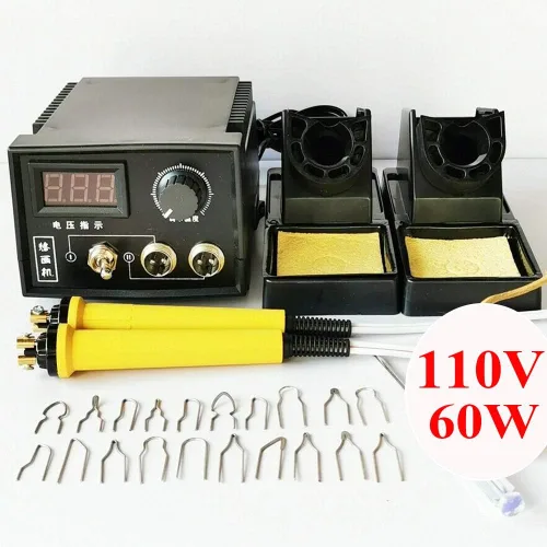 Vista 7 de Kit de quemado de madera 110V 60W Artesanías Calabaza Herramientas de quema de madera multifunción Máquina de pirografía Kit de calefacción Control