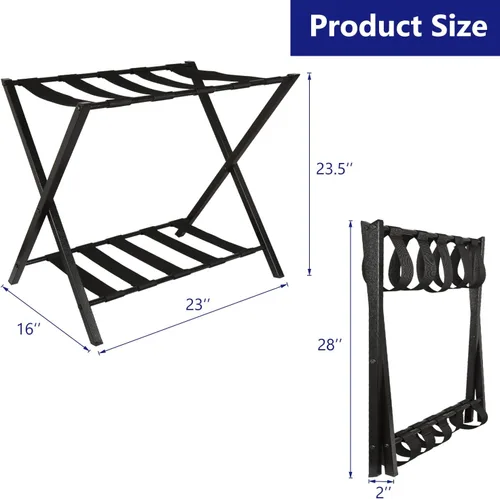 Vista 4 de Portaequipajes totalmente montado con estante para maleta para dormitorio (paquete de 1)