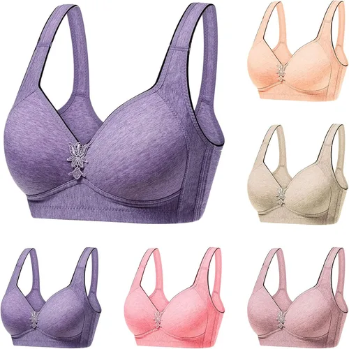 Vista 3 de Bras for Women No Underwire Lace Full Coverage Everyday Comfortable Bras Wirefree Wireless Padded Push Up Soft Bra