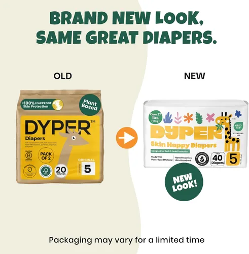 Vista 2 de DYPER - Paquete de 2 pañales para bebé, talla 5 (40 unidades) <27 libras a