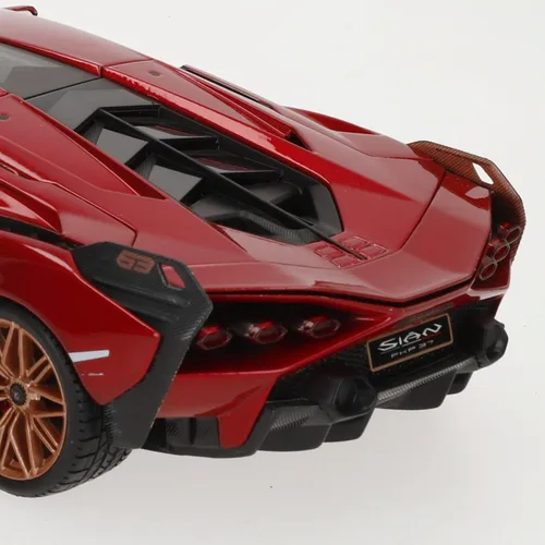 Vista 7 de Lamborghini Sian FKP 37 Rojo con ruedas de cobre 118 Modelo de automóvil fundido a presión por Bburago 11046 TY-18-11046R