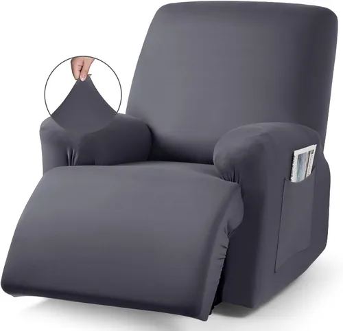 Vista 13 de TAOCOCO Sofá reclinable con funda de consola central, 4 piezas de tela de poliéster elástica, protector de muebles suave y lavable