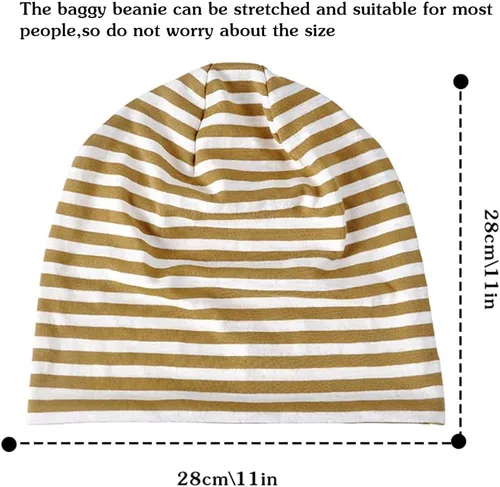 Vista 6 de Paquete de 2 gorros holgados de algodón, gorro de quimioterapia para mujeres y hombres