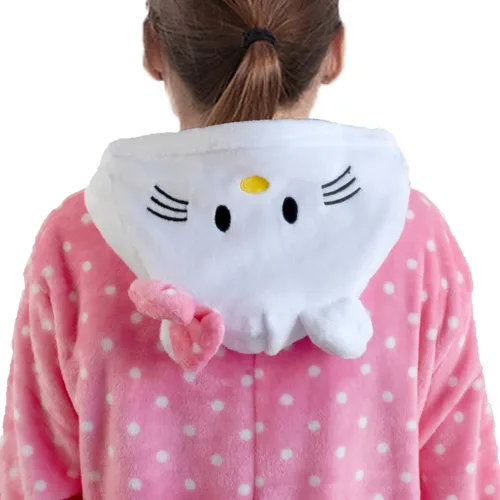 Vista 3 de Pijama de franela de una pieza para disfraz de Halloween, diseño de animal
