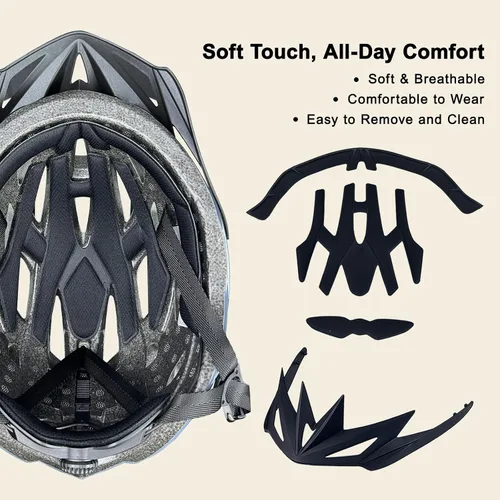 Vista 4 de Casco de bicicleta adulto hombre mujer talla 22-24.4 in