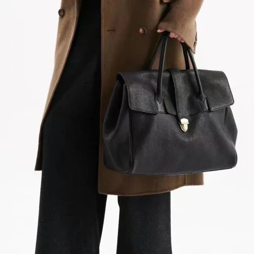 Vista 2 de Bolso de lujo del diseñador del bolso de cuero genuino para las mujeres bolsos de cuero suave lujo gran capacidad bolsa de mano trabajo