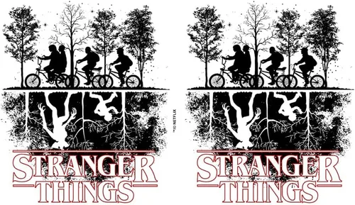Vista 4 de Botella de Acero Inoxidable de 17 oz de Netflix Stranger Things Mundo al Revés, Multicolor