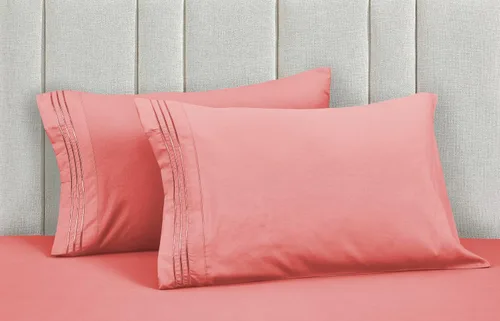Vista 72 de Mocassi Juego de sábanas de lujo de 4 piezas, calidad prémium de hotel de 1800 hilos, ajuste fácil, sábanas y fundas de almohada resistentes a