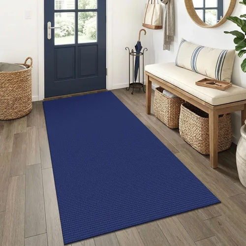 Vista 134 de EARTHALL Alfombra tejida de 2 x 3 pies, lavable para entrada, alfombra trenzada antideslizante, alfombra para puerta interior y exterior, alfombra