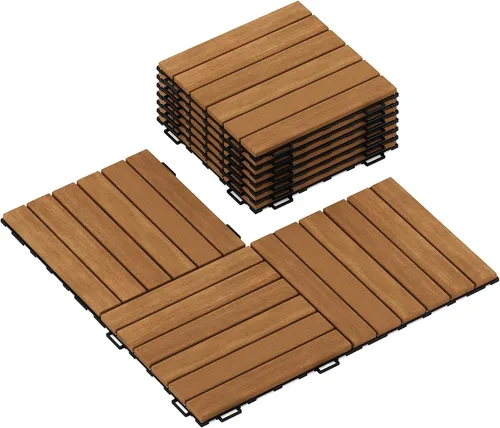 Vista 5 de Furinno FG181034 Tioman - Azulejos de madera para pavimento, natural (paquete de 10)