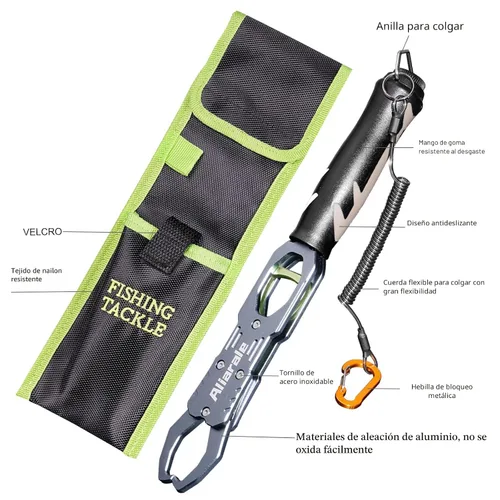 Vista 2 de Pinza para Labios de Pescado Balanza de Pescado Soporte Profesional para Peces Material de Aleación de Aluminio Agarrador Herramienta de Agarre