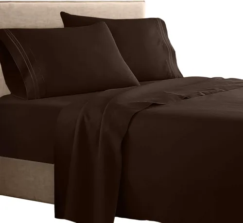 Vista 15 de Juego de sábanas para dormitorio de 4 piezas, colección 1500 Clara Clark.